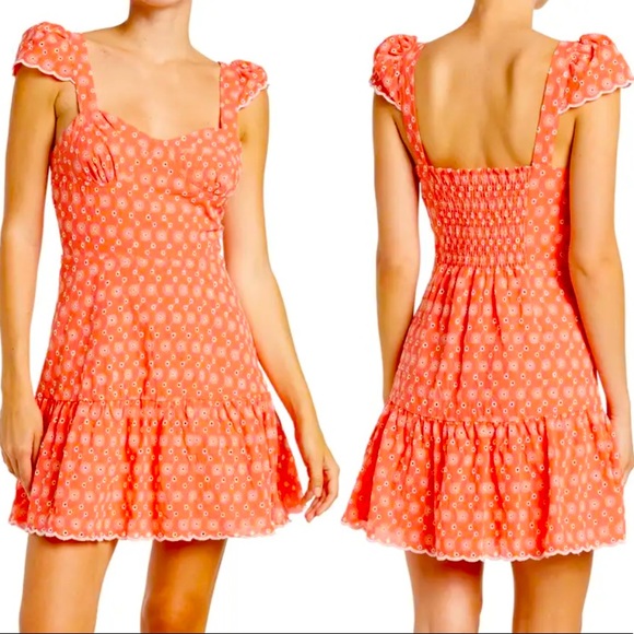 Betsey Johnson Dresses & Skirts - New Betsey Johnson DITSY EYELET BUSTIER MINI DRESS PINK